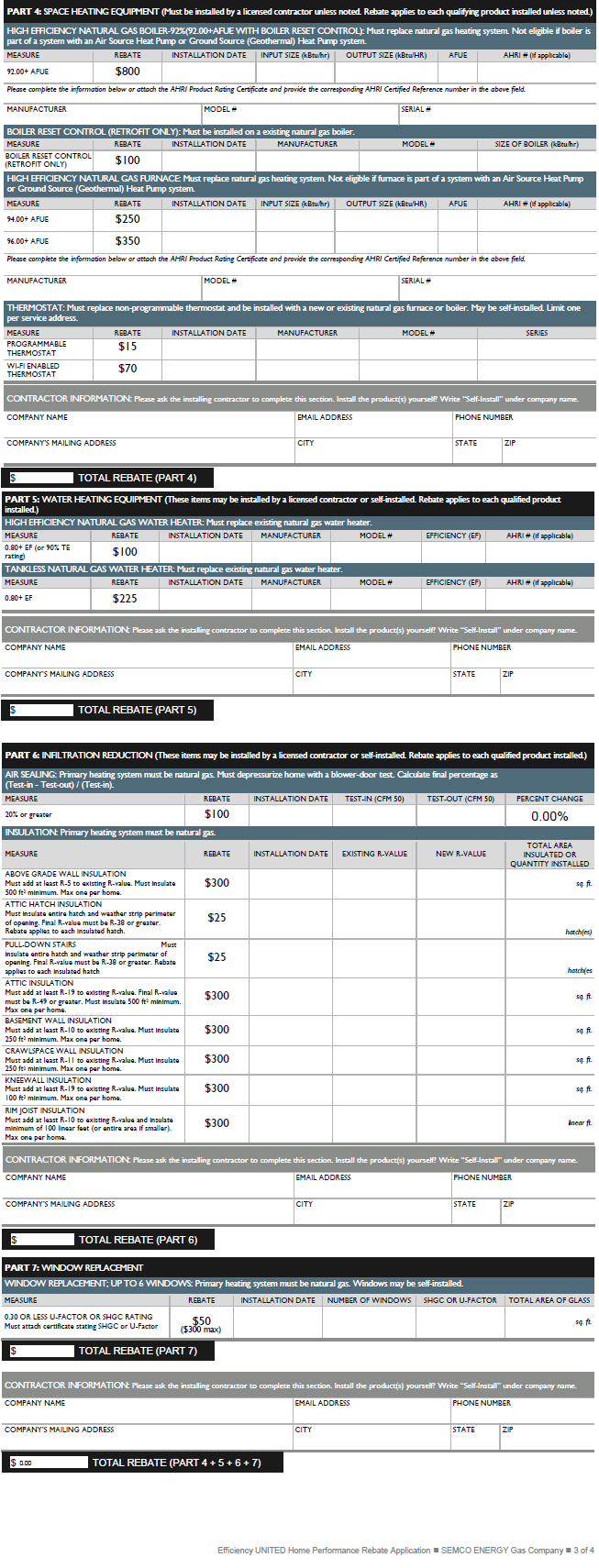 Semco Furnace Rebates